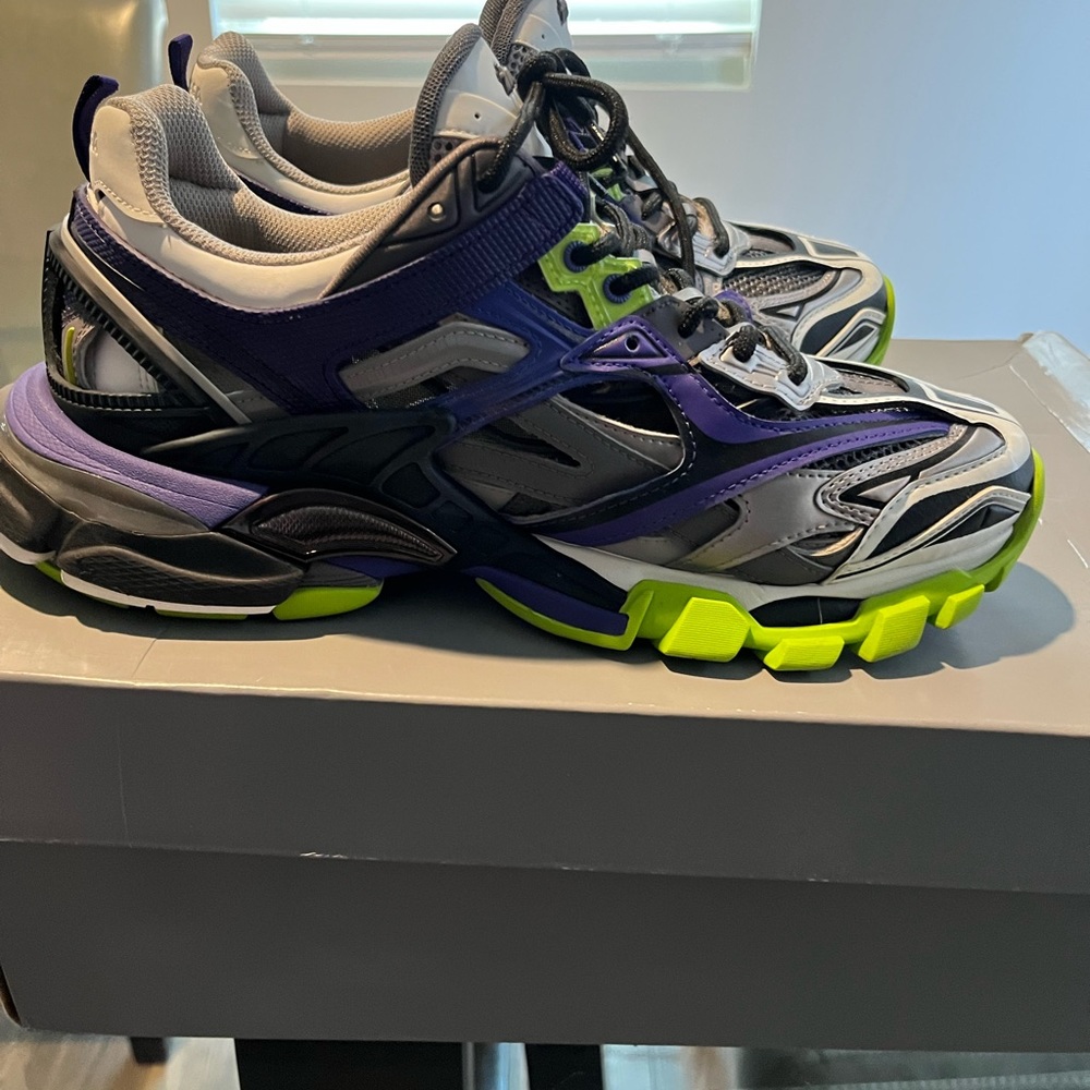 Balenciaga track 2 open sneaker purple/green worn once - Picture 3 of 4